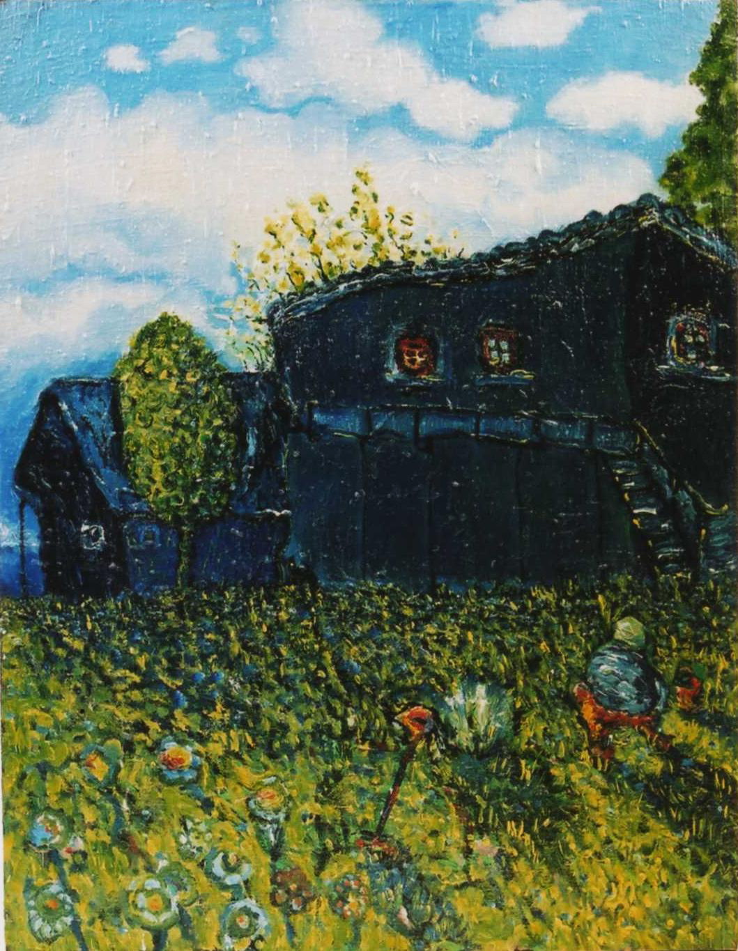 nailed to the ground with a shovel_kristjan juusu painting