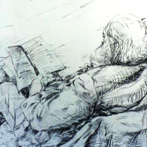 Mati Milius — pencil portrait by Kristjan Juusu