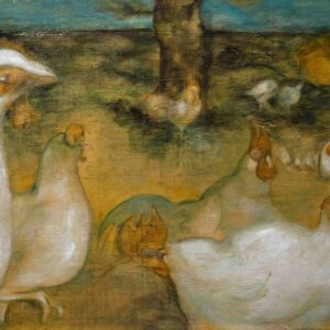 Grandfather’s Chickens — original watercolor by Kristjan Juusu
