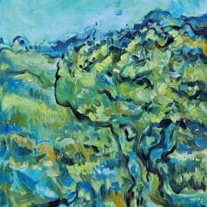 Olive Tree, original oil painting by Kristjan Juusu