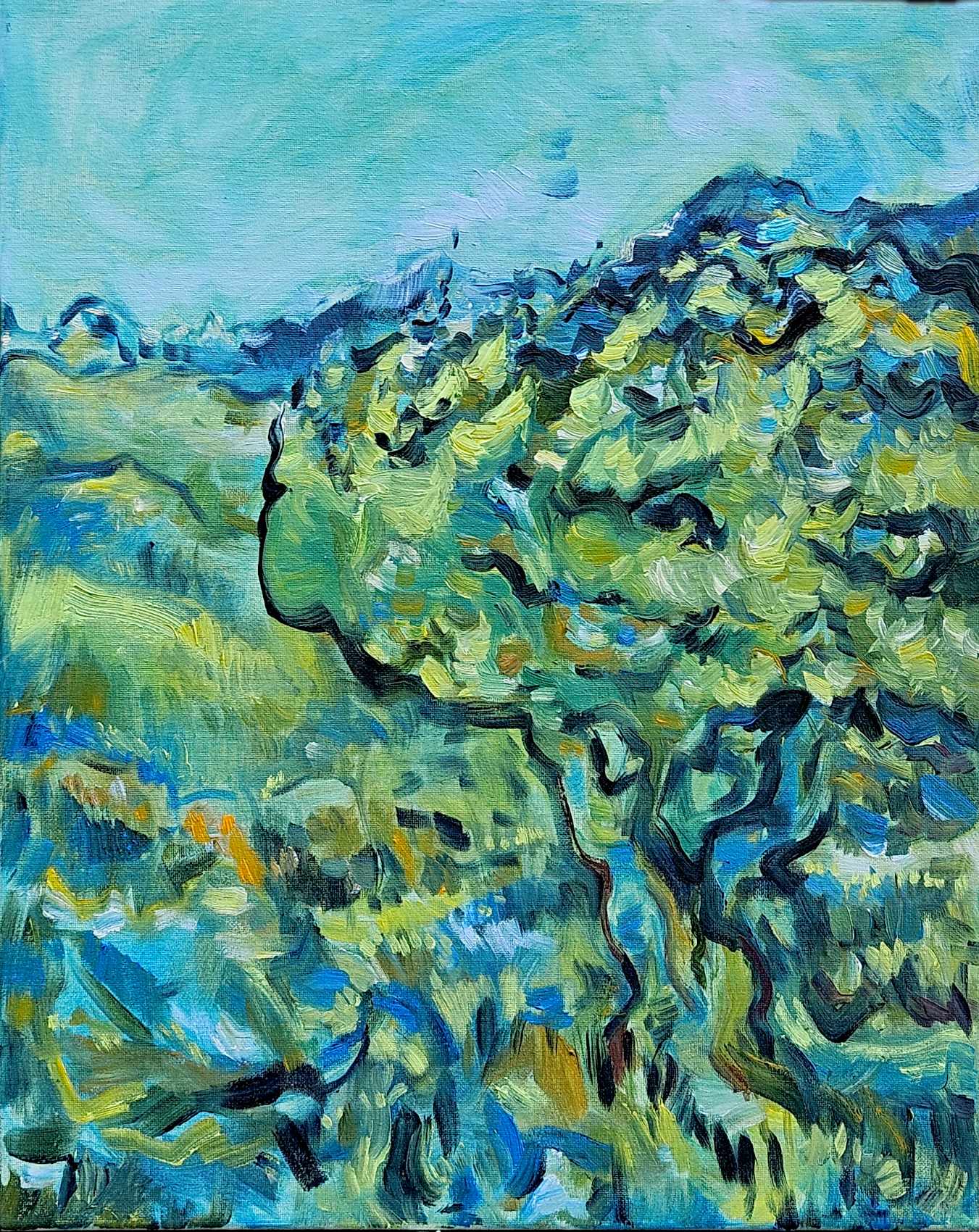 Olive Tree, original oil painting by Kristjan Juusu